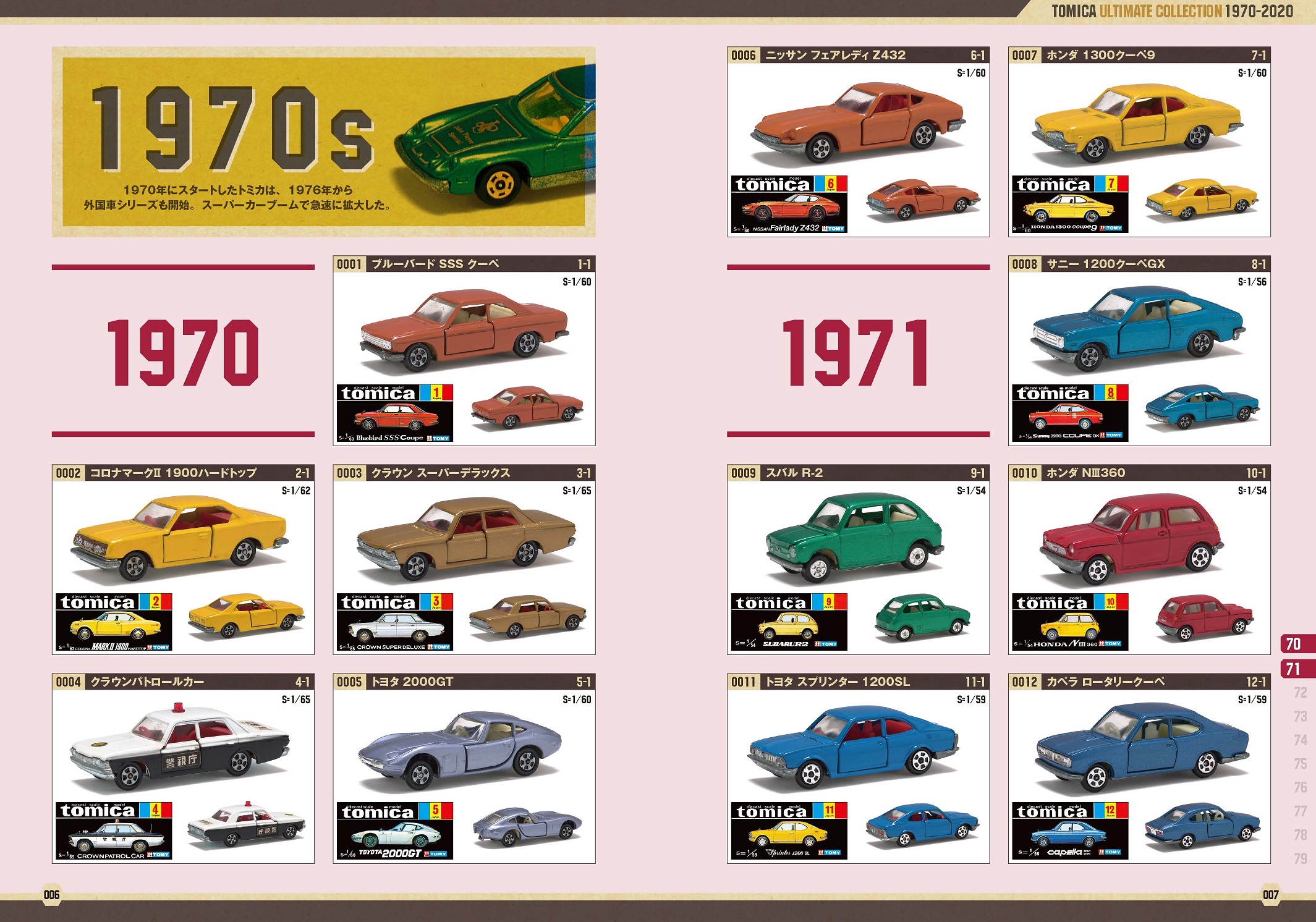 トミカ ミニカー コレクション 約1000台 1970年代 トミカ1000 コレクションBOOK 2 - メルカリ