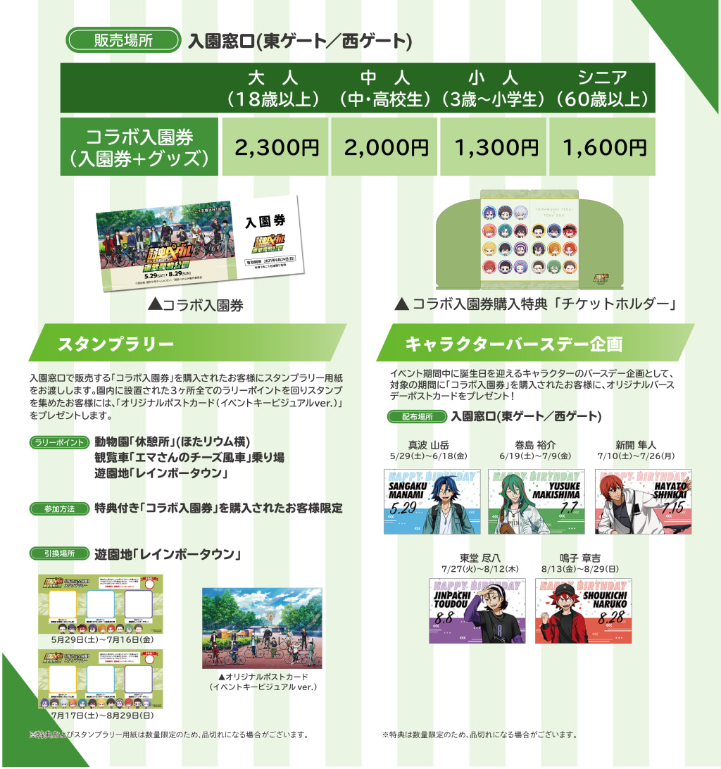弱虫ペダル 弱ペダ 東武動物公園 バースデーブロマイド ポスト