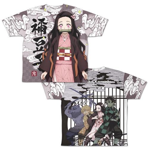 古着 M Tシャツ 鬼滅の刃 竈門炭治郎 竈門禰豆子 ビックプリント クルー