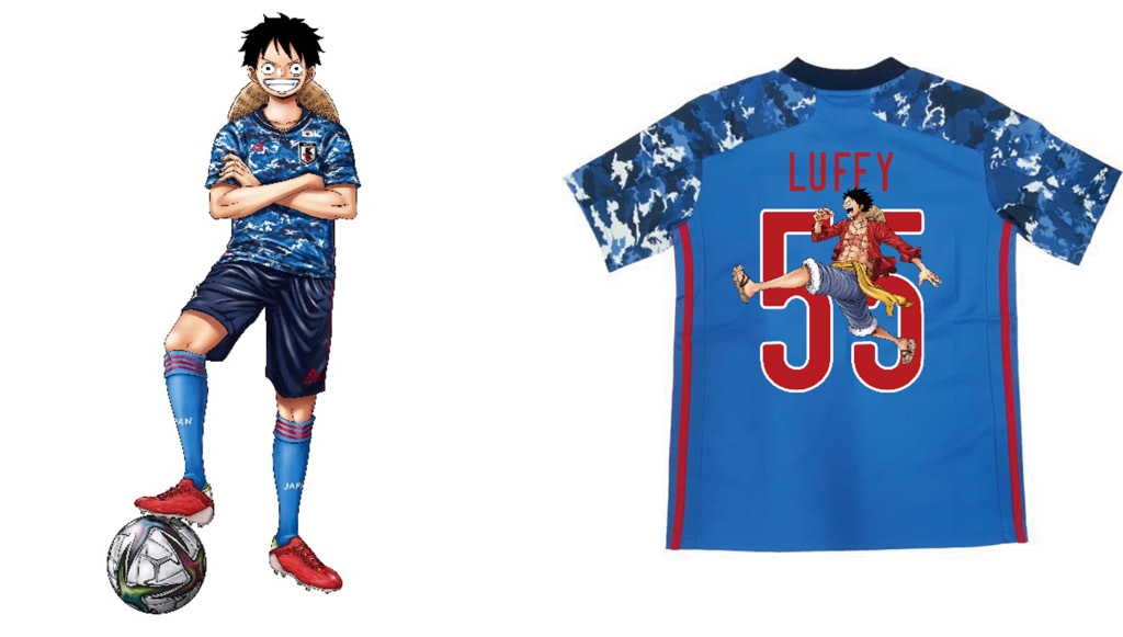 日本代表 ONE PIECE ルフィ ユニフォーム L ONE PIECE』仕様のサッカー日本代表ユニフォーム受注開始