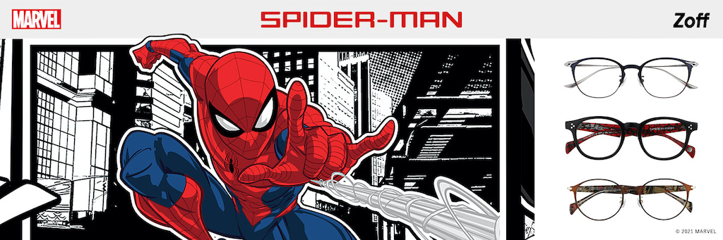 スパイダーマン Zoff初『スパイダーマン』アイウェア！こだわりデザインがイケ