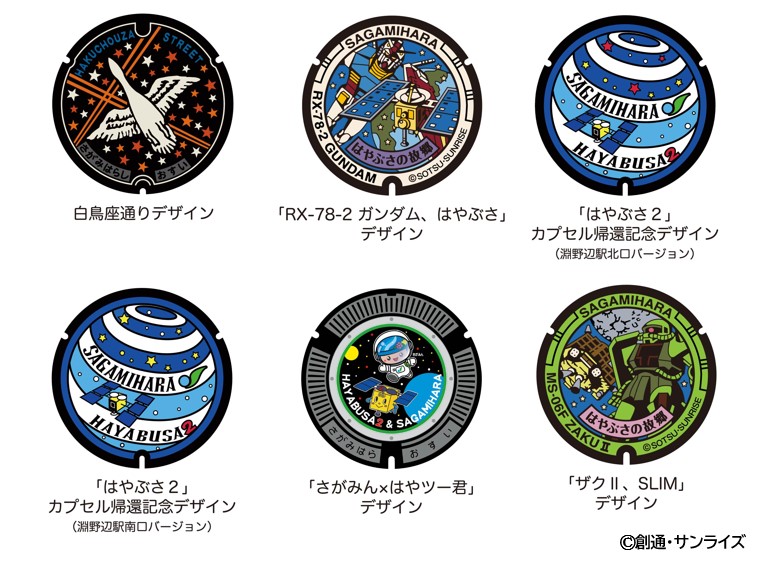 ガンダムマンホールプロジェクト　キーリング・ステッカー・缶バッジ合計10点セット ガンダムマンホールプロジェクト キーリング・ステッカー・缶