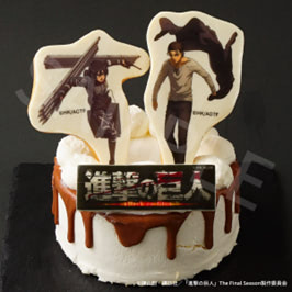 進撃の巨人』限定スタンド缶バッジ付き！アイシングクッキーケーキ