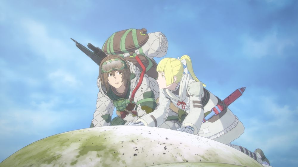 大雪海のカイナ　キャンバスアート　F3 カイナ　リリハ　canvas イラスト 大雪海のカイナ』第3話 軌道樹を下り雪海を目指すカイナとリリハ