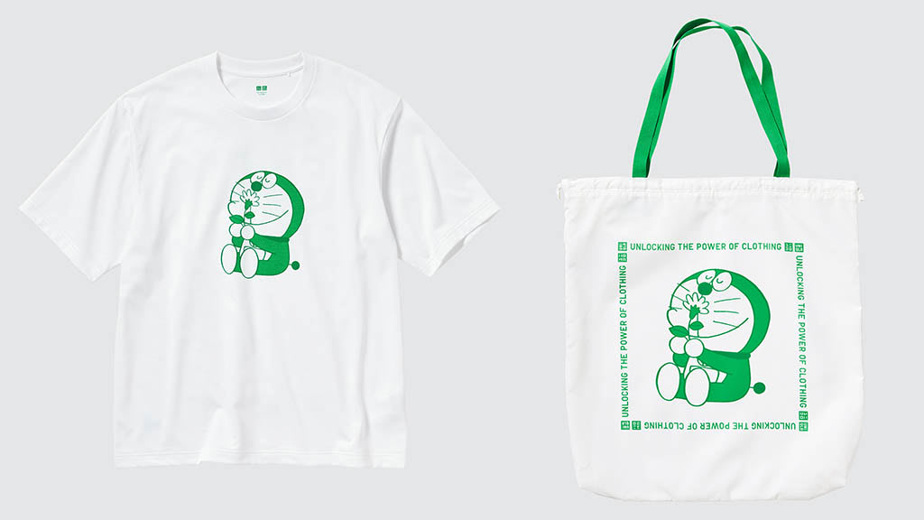 ユニクロ UNIQLO 緑 ドラえもん 2個 UNIQLO × ドラえもん 最新コラボ「ドラえもん サステナモード
