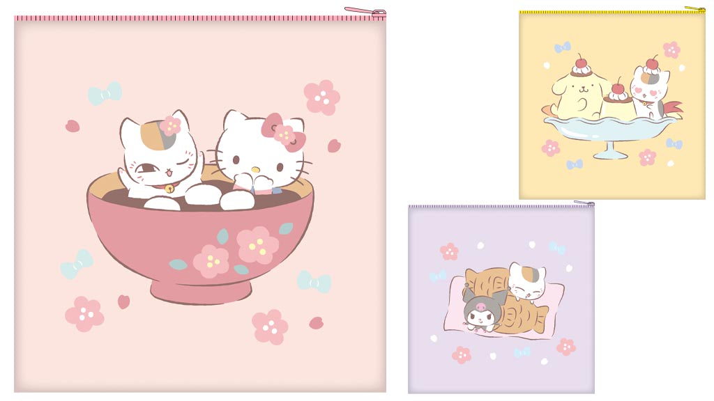 夏目友人帳』ニャンコ先生がサンリオキャラとコラボしたポーチ