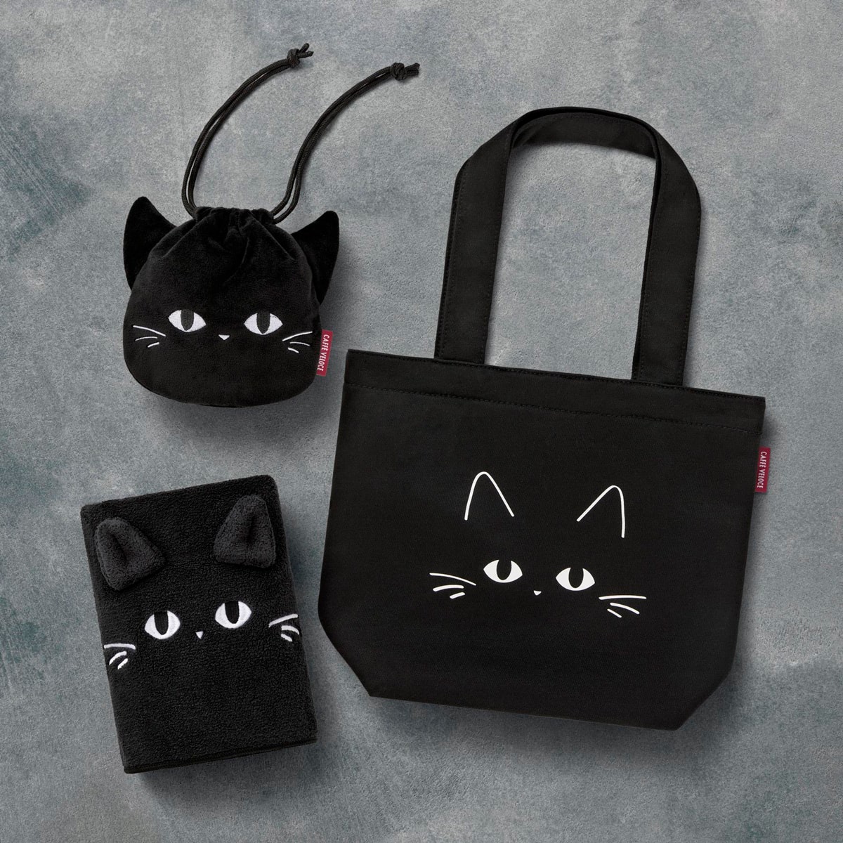ぷりんページ 巾着 猫 ブラック うっとうしい