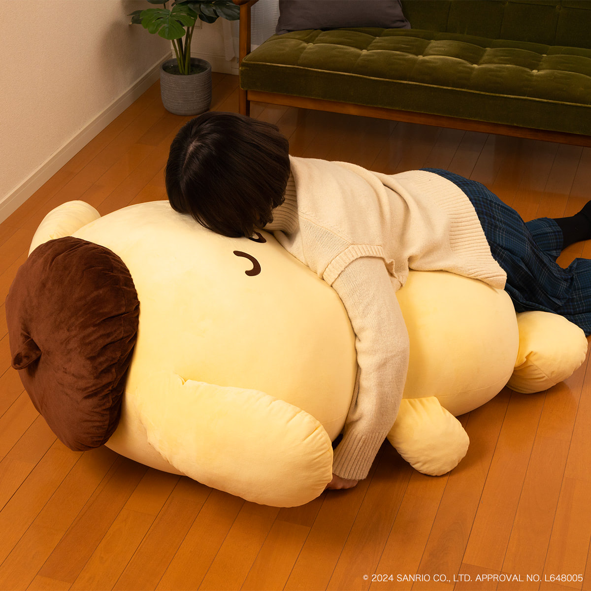 ポムポムプリン　クッション　ぬいぐるみ　ビーズクッション　大きい　平成レトロ ポムポムプリン クッション ぬいぐるみ ビーズクッション 大きい