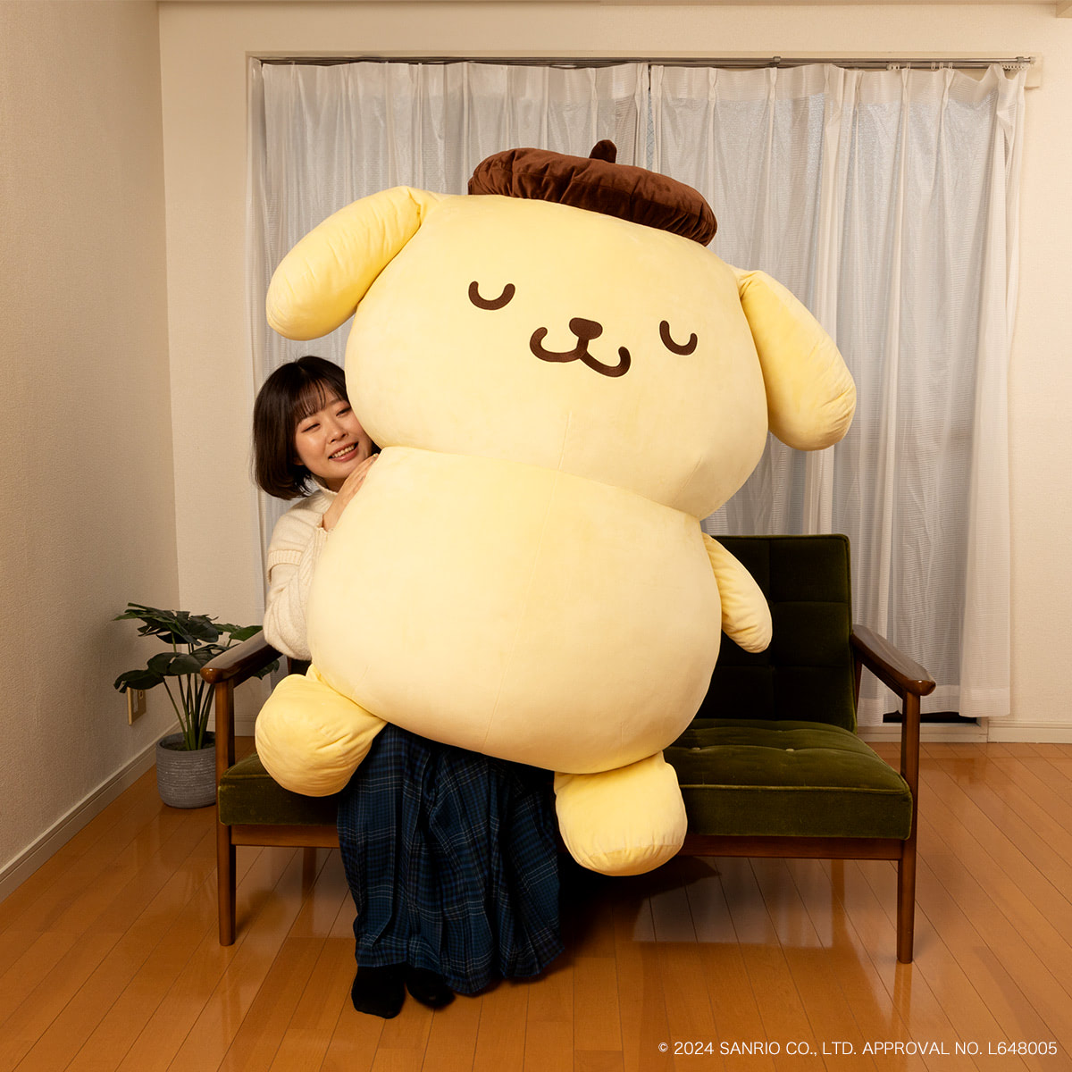 れむりんの巨大クッション ポムポムプリン】もっちりぱんぱんボディ！癒される巨大クッション