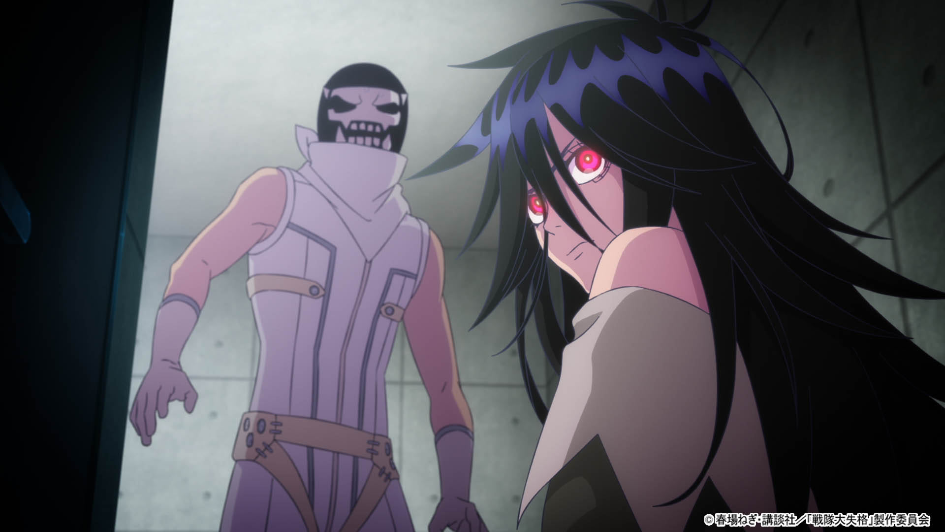 戦隊大失格』第5話、日々輝に化けた戦闘員D、施設内でXXと遭遇