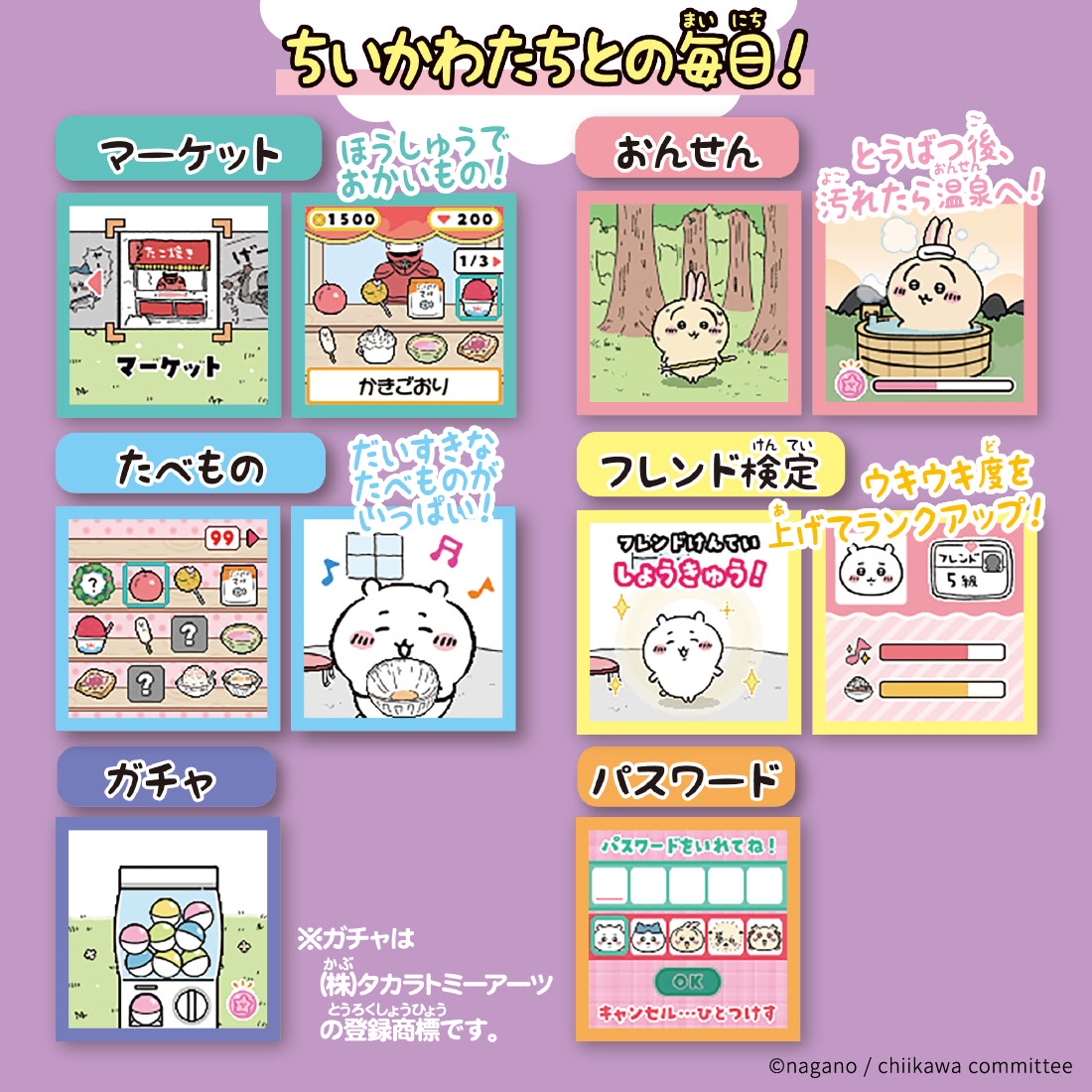 ちいかわ カメラでヤーッ！！」液晶トイで草むしりや討伐・占い