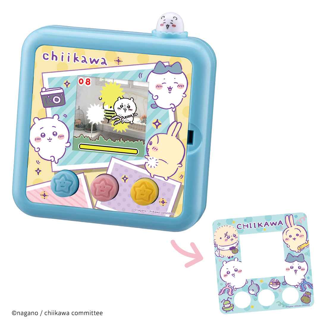 ちい☆様 ご確認用 ちいかわ カメラでヤーッ！！」液晶トイで草むしりや討伐・占い