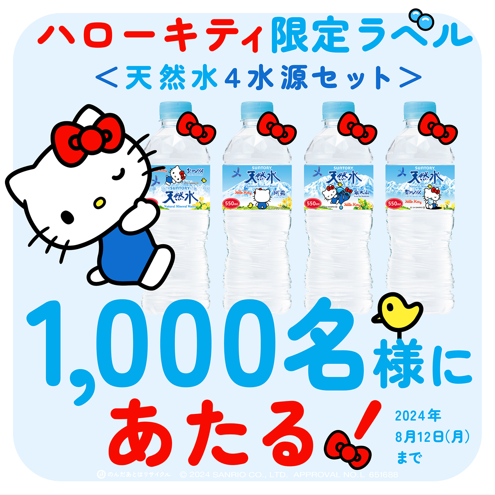 ハローキティ】サントリー天然水とコラボ！ 水と友だちになろう