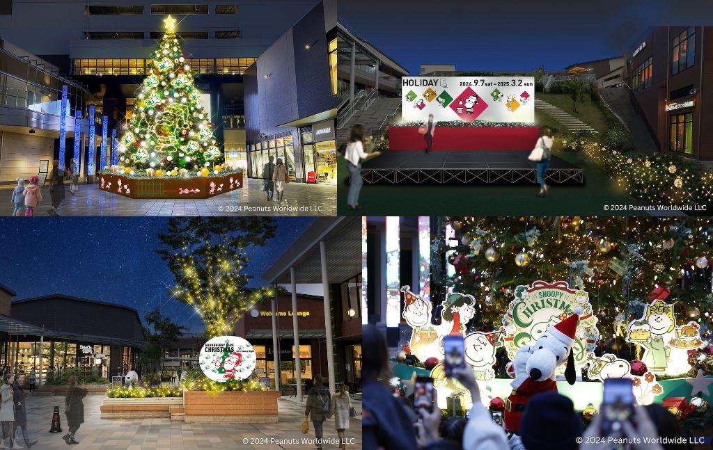 スヌーピー】サンタ姿でアート彩る “On a Snowy Night「雪降る夜に