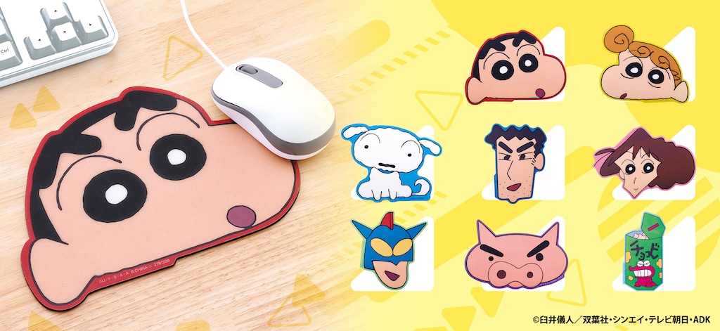 クレヨンしんちゃん マウスシートコレクション　ガチャ　コンプリート クレヨンしんちゃん】野原家フェイス型マウスシート集合！ アクション