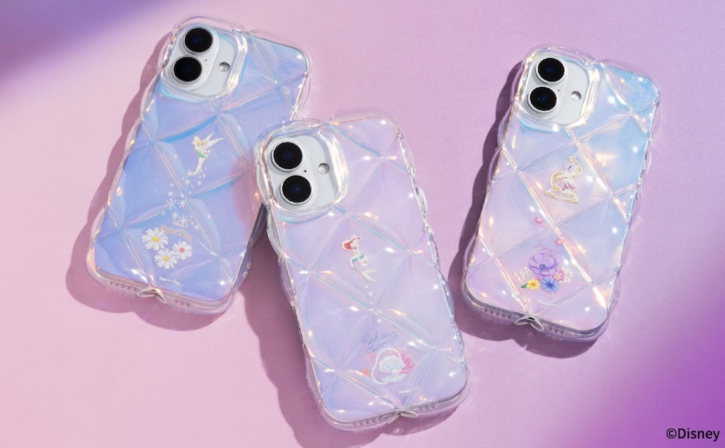 ディズニー、ラプンツェル、ベルのスマホカバー ディズニー】ぷっくり可愛いアリエル・ラプンツェル・ティンカーベルの