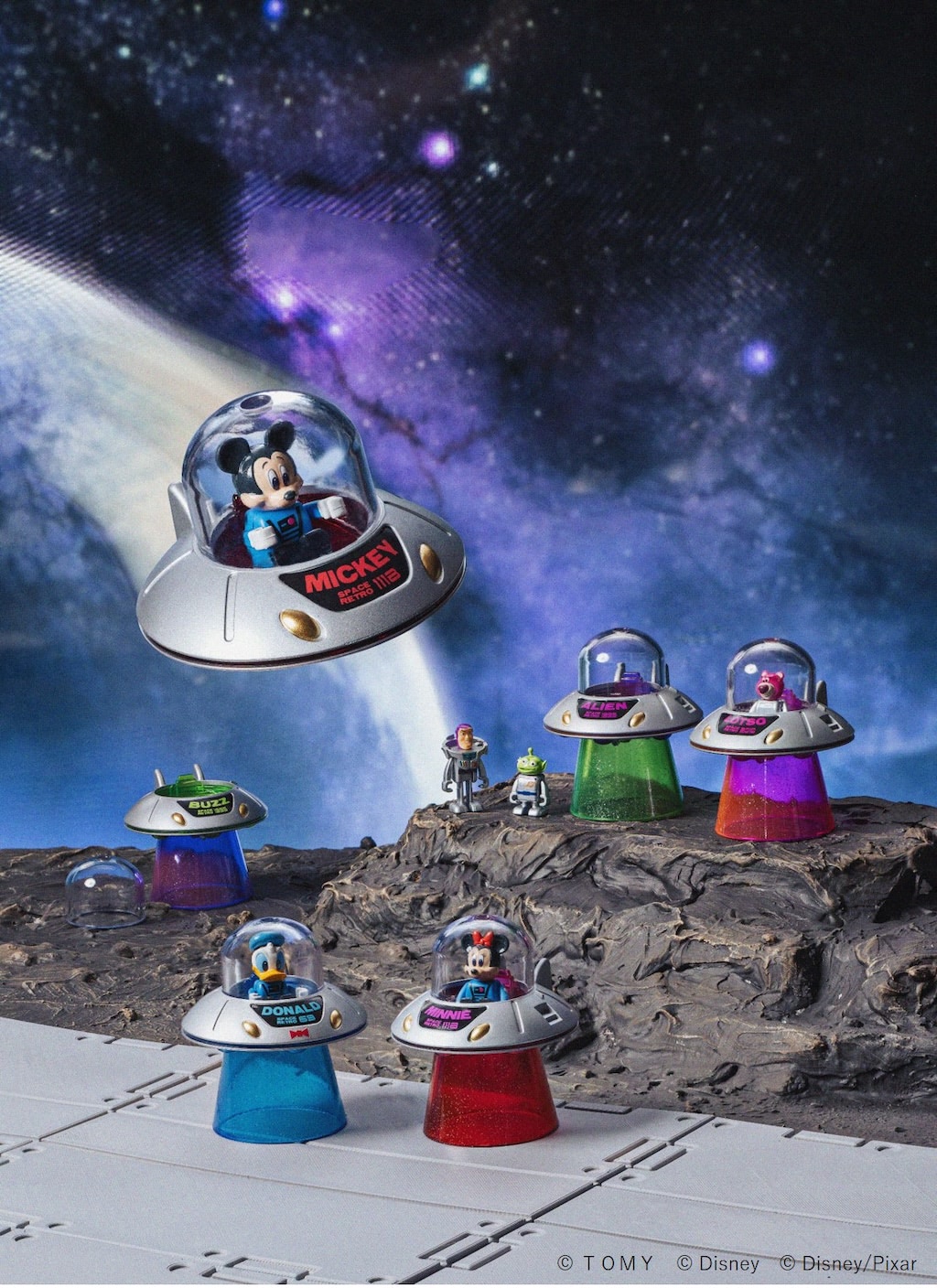 トミカ DISNEY CHARACTERS SPACE RETRO コンプ トミカ】ミッキーがUFOに乗ってる！ 「SPACE RETRO」登場