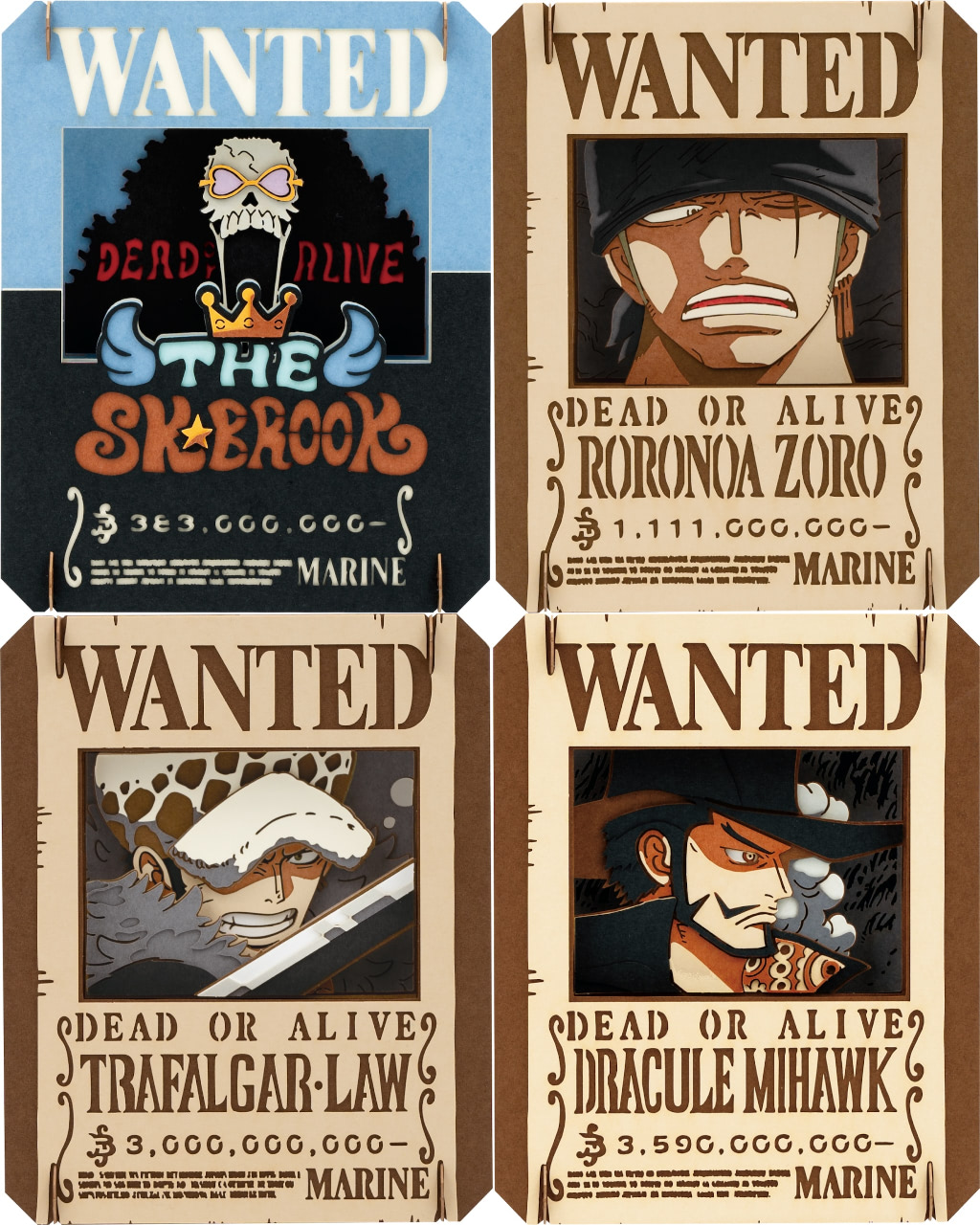 ONE PIECE】 “手配書” の新感覚ペーパーアート☆お部屋に飾れる