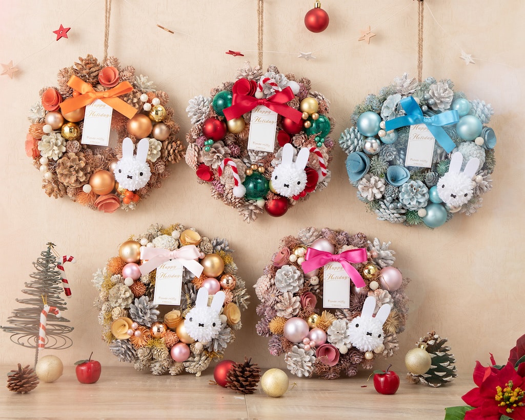 フラワーミッフィー】2025年Xmasオーナメント☆可憐にきらめくリースや