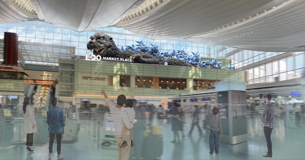 789 ＊＊羽のオブジェ＊ 羽田空港にゴジラ参上！ 屋内世界最大モニュメント飾る「HANEDA