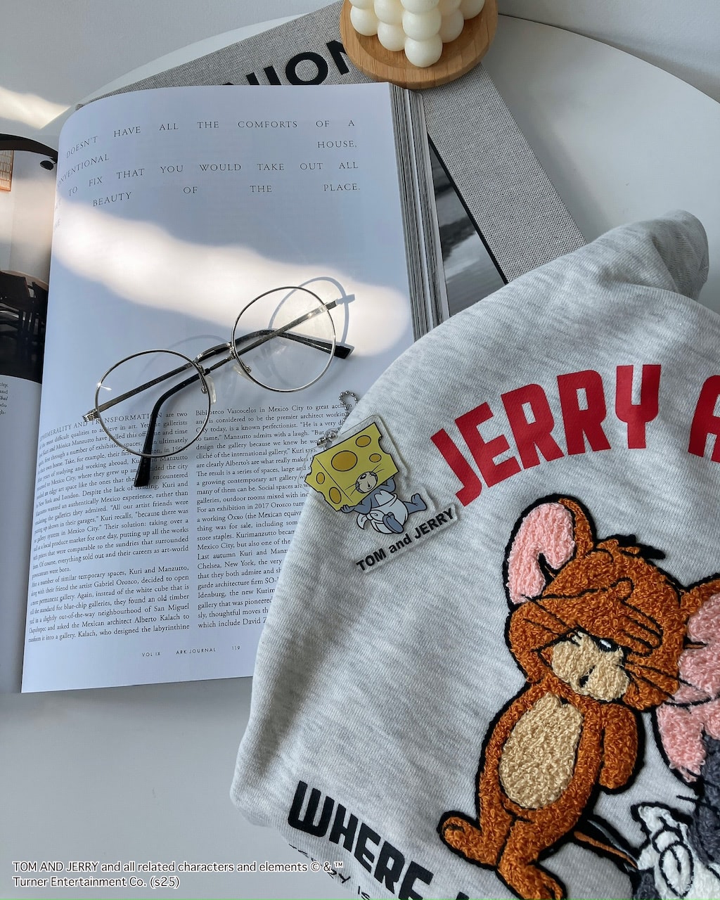 TOM&JERRY トムとジェリー タフィー 刺繍 かわいい 筆 裏起毛