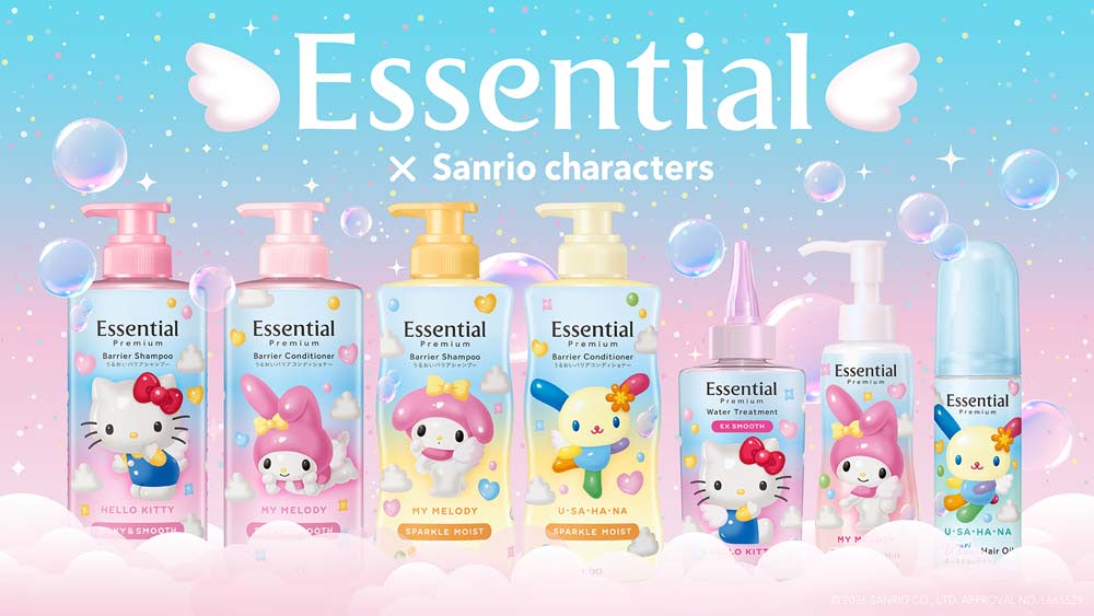 Essential Premium】天使姿のキティ・マイメロ・ウサハナがボトル 