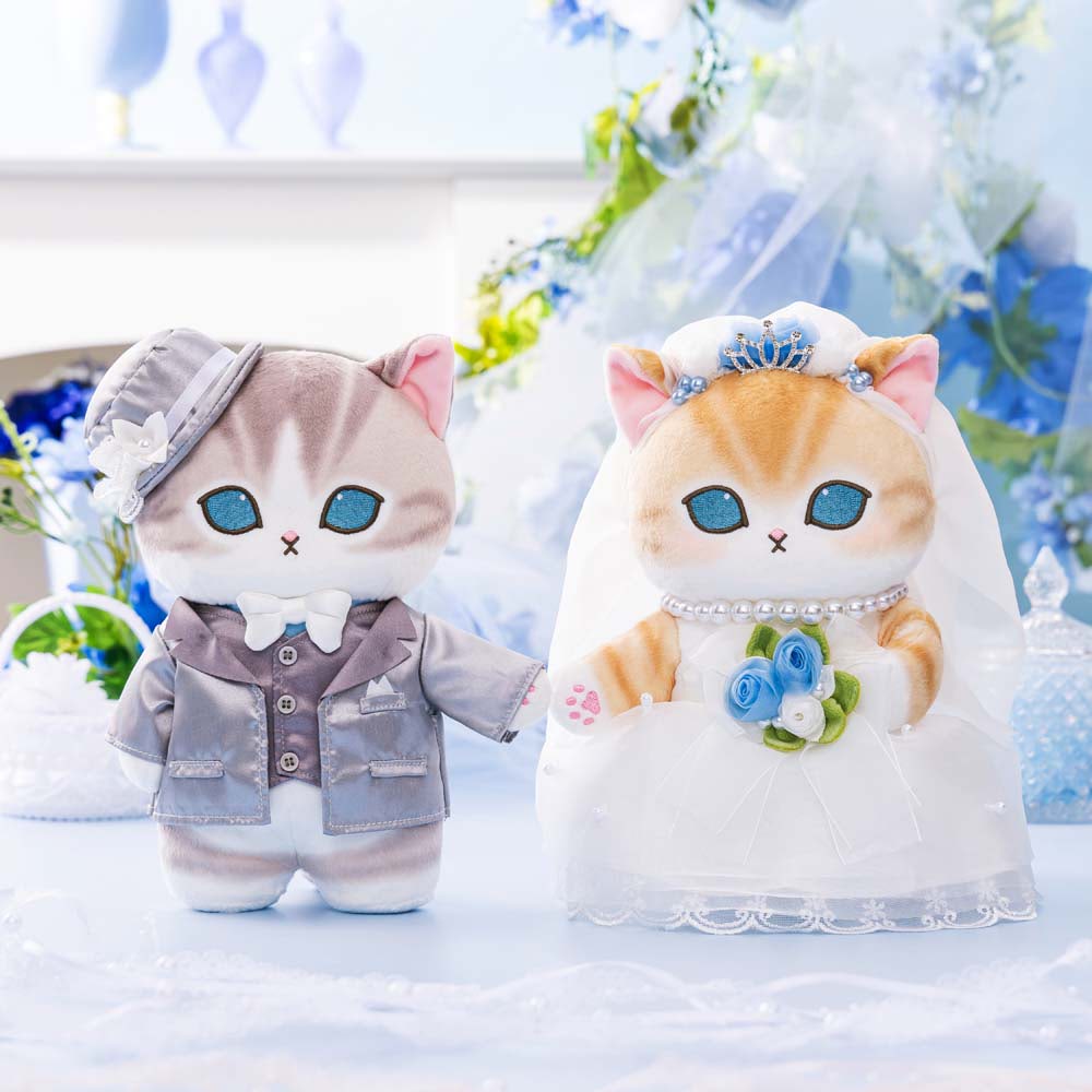 レア　ウェディング　結婚式　水辺の夜 ぬいぐるみセット 韓国BL 香港限定 mofusand】サムシングブルーのウェディングペアぬいぐるみが登場