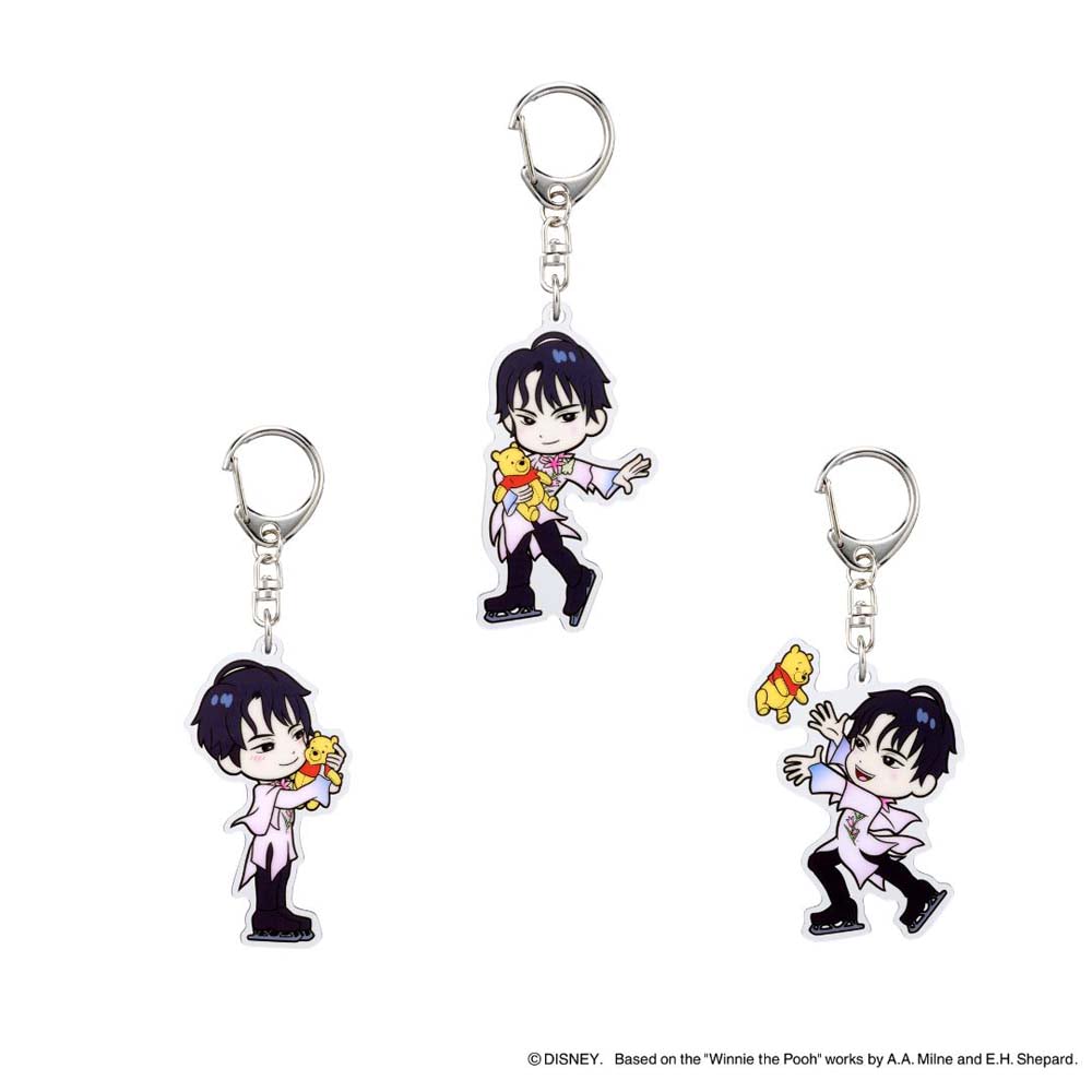 羽生結弦展2019-20 アクリルスティックキーホルダー全6種 くまのプーさん】羽生結弦さんと特別コラボ！ 全国6都市で物販催事を