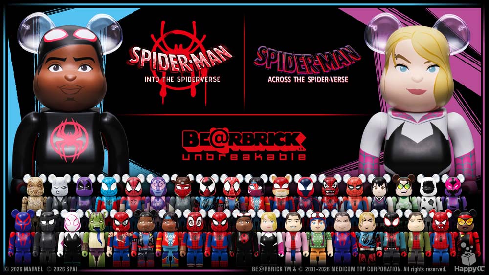 ★未開封 マーベル スパイダーマン スパイダーバース/4580416944922 Happyくじ】『スパイダーバース』のキャラクターがBE@RBRICKで登場